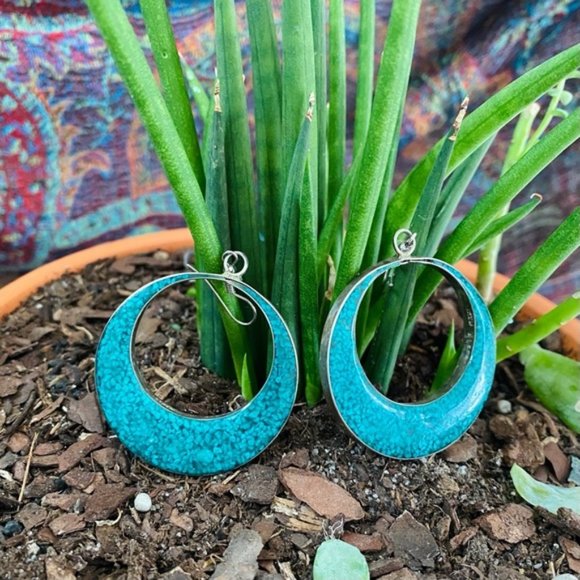 NEW without TAGS Boho crescent moon hoop earrings - Picture 1 of 5